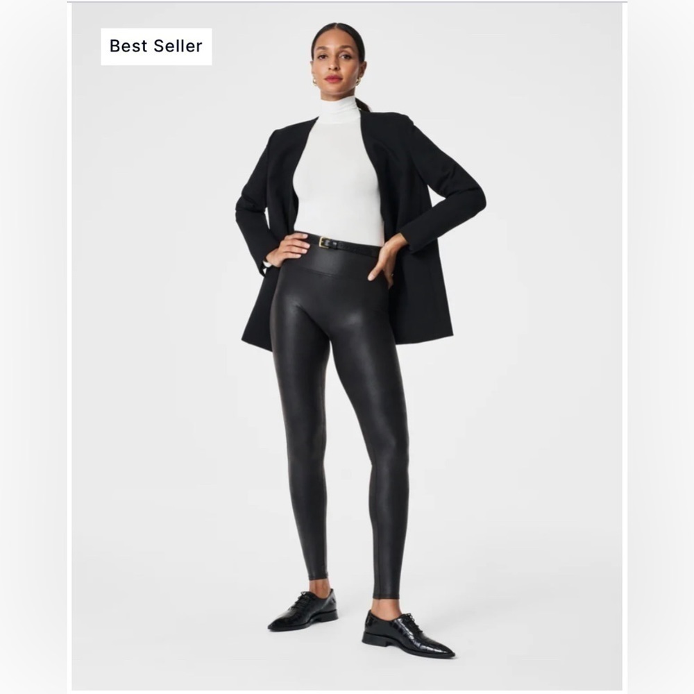 Spanx Faux Leather Leggings Petite Size Small